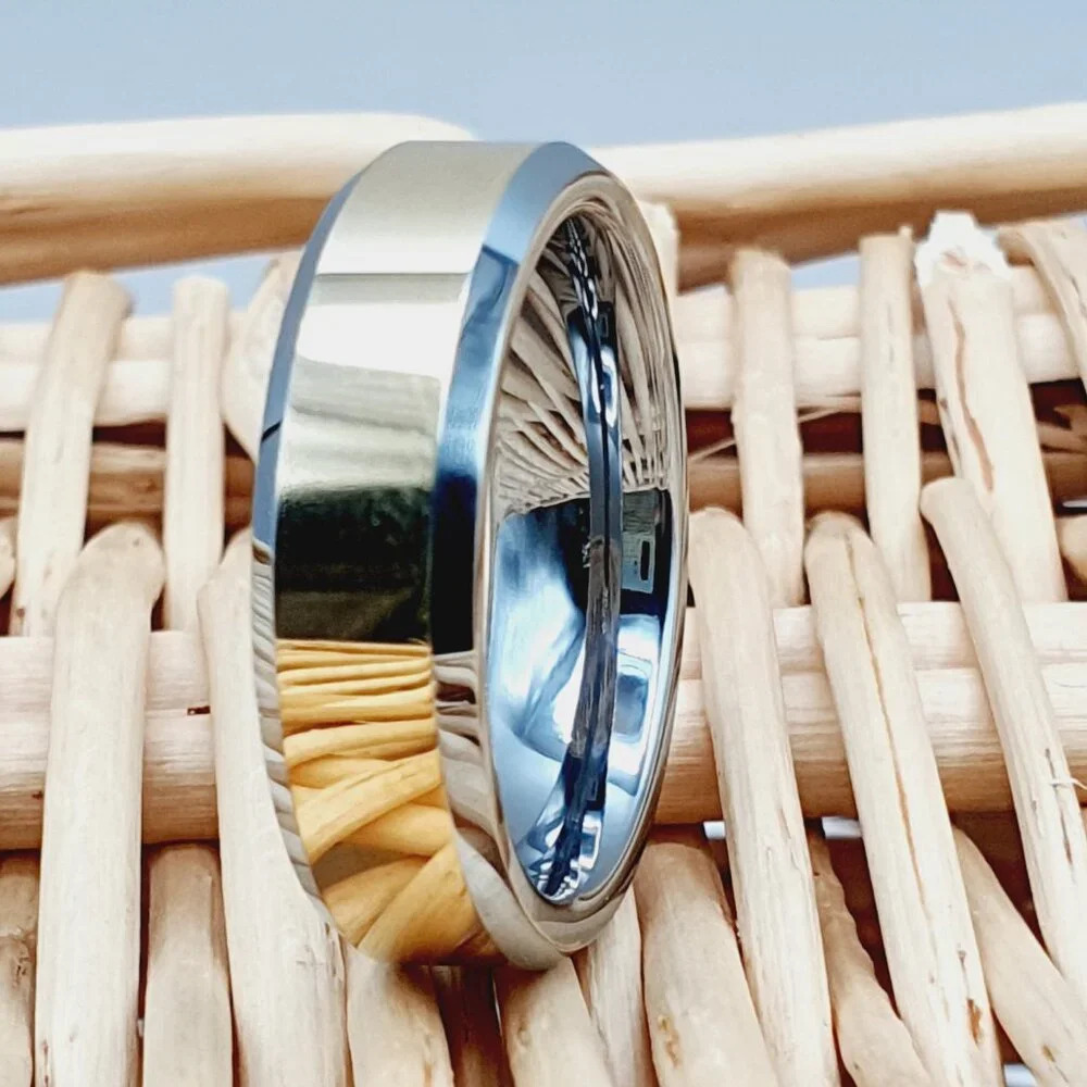 "Gold Center Silver Tungsten Wedding Ring, GALTUN167